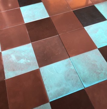 Table with Copper Tiles