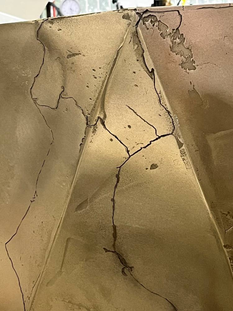 Cracked Gold Finish Close Up