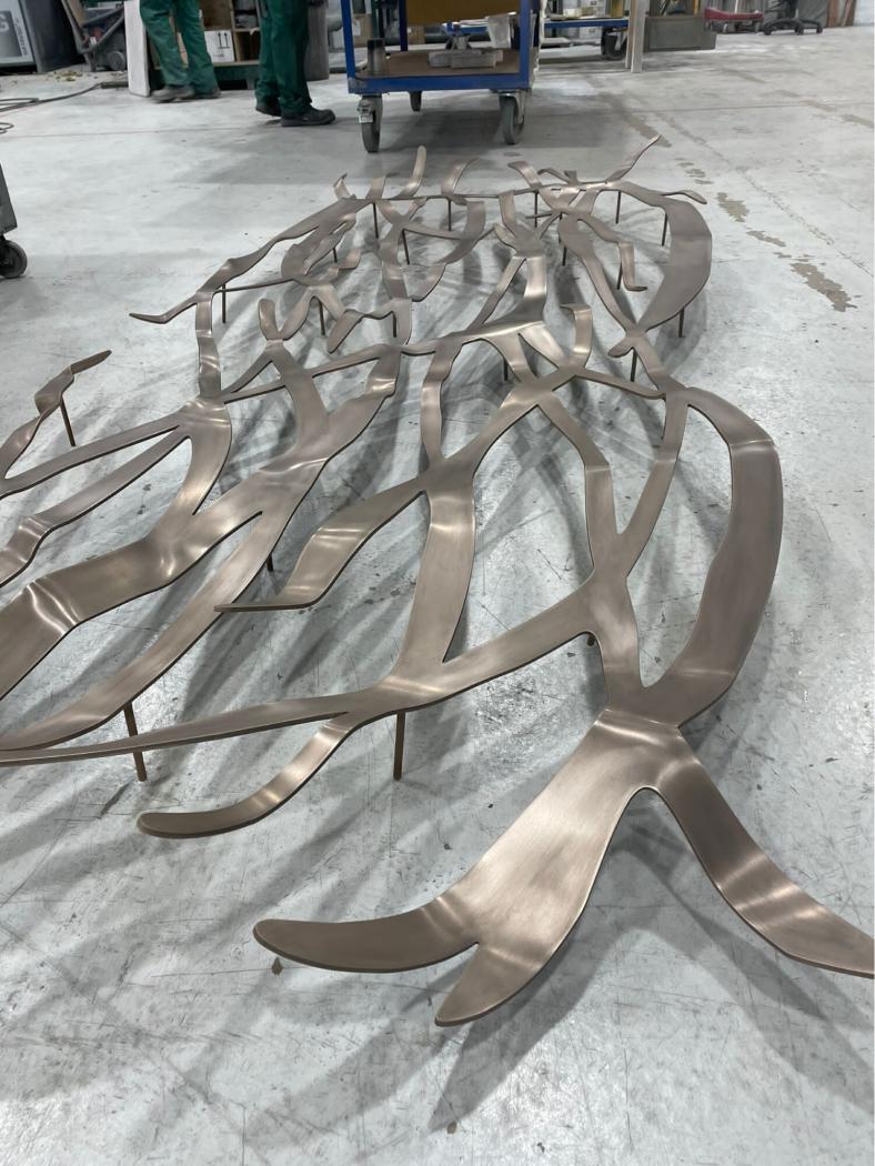 titanium liquid metal wall art